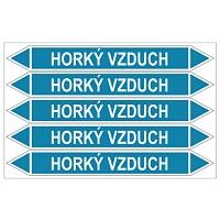 Značení potrubí, horký vzduch